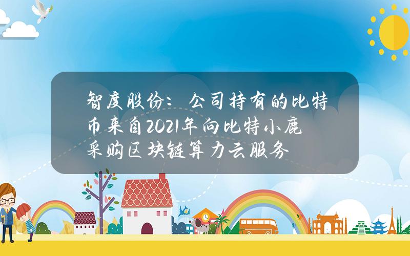 智度股份：公司持有的比特币来自2021年向比特小鹿采购区块链算力云服务